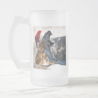 Bengal Tiger med jultomten i julklapp Frostat Ölglas
