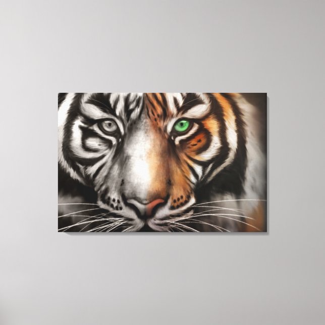 Bengal Tiger Öga 3 PC stretched Canvas Tade (Framsida)