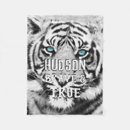 Bengal Tiger Personlig White Tiger Fleecefilt