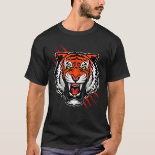 Bengal Tiger Rand Ansikte Mask T Shirt