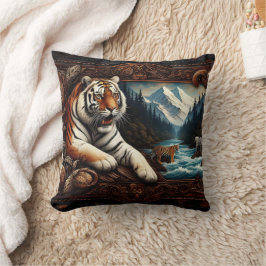 Bengal Tiger Rester nära bergsströmmen Kudde