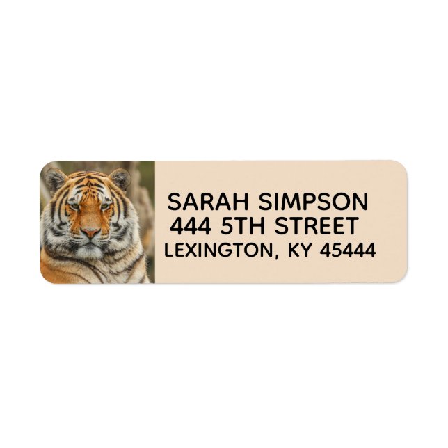 BENGAL TIGER RETURADRESS ETIKETTER (Framsidan)