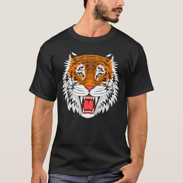Bengal Tiger Roaring T Shirt (Framsida)