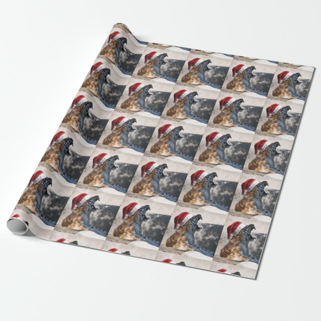 Bengal Tiger Santa Claus Presentpapper (Utrullad)
