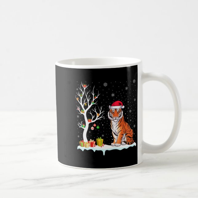 Bengal Tiger Santa Hat Festive Tree Light Christma Kaffemugg (Höger)