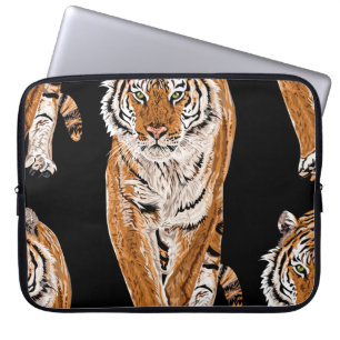 Bengal Tiger Sketch: Vintage Animal Print Laptop Fodral