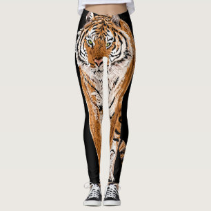Bengal Tiger Sketch: Vintage Animal Print Leggings