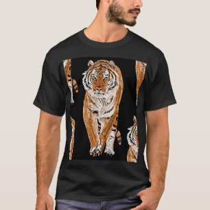 Bengal Tiger Sketch: Vintage Animal Print T Shirt
