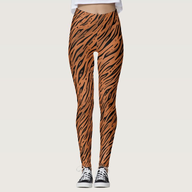 Bengal Tiger Streifen Druck Leggings (Framsida)