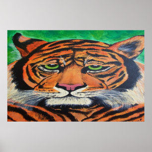 Bengal Tiger tittar på när du poster Teckning