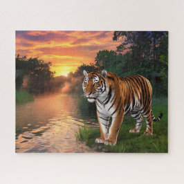 Bengal Tiger vid Sunset Pussel