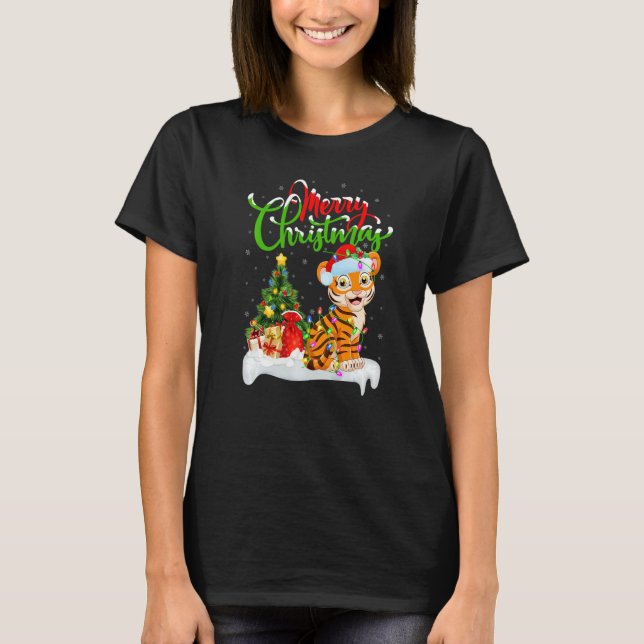 Bengal Tiger  Xmas Decorations Bengal Tiger Christ T Shirt (Framsida)