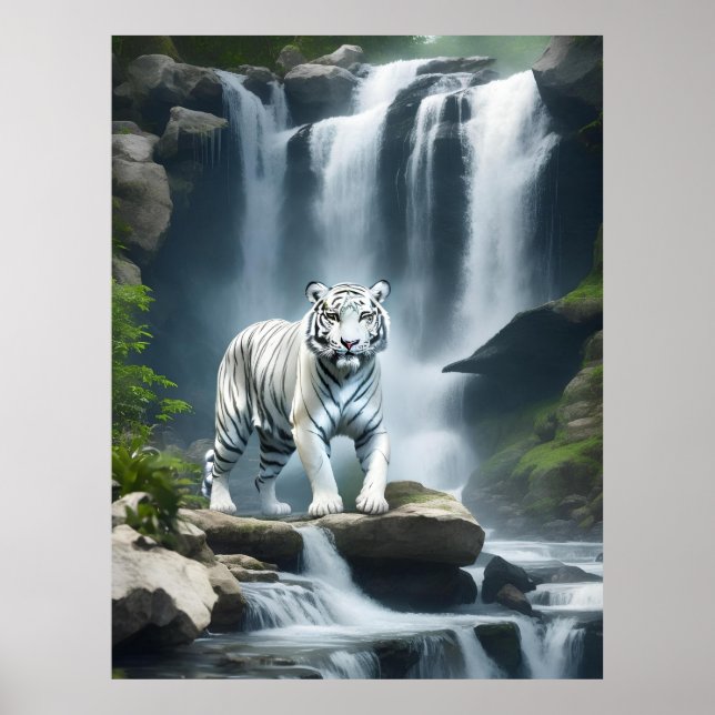 Bengal White Tiger i naturen Poster (Framsidan)