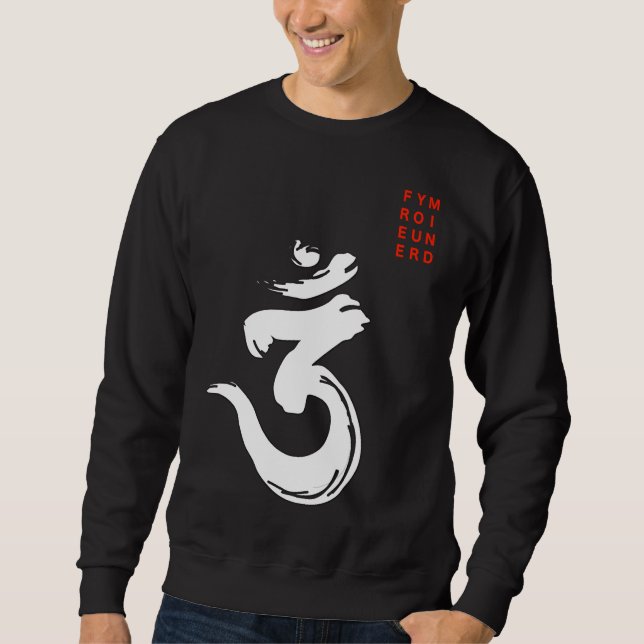 Bengali Om Symbol White Lång Ärmad Tröja (Framsida)