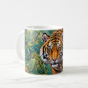 Bengalisk tiger Levande bambudjungel Kaffemugg