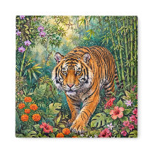 Bengalisk tiger Levande bambudjungel