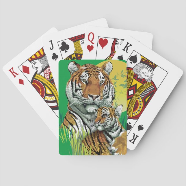 Bengalisk tiger med unge casinokort (Baksidan)