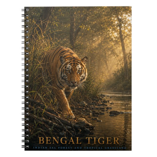 Bengalisk Tiger Sal Skog DJUR Anteckningsbok (Framsidan)