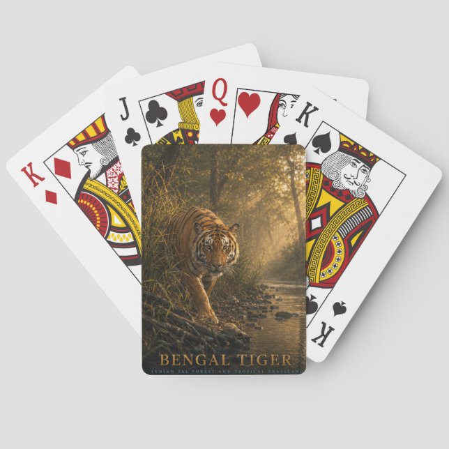 Bengalisk Tiger Sal Skog DJUR Casinokort (Baksidan)