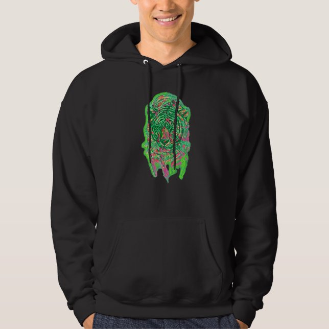 Bengalisk Tiger Stor Katt vacker snygg tatuering Hoodie (Framsida)