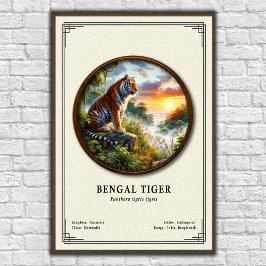 Bengalisk Tiger Zoologisk Serie Poster