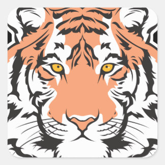 Bengalisk tigerhuvud fyrkantigt klistermärke