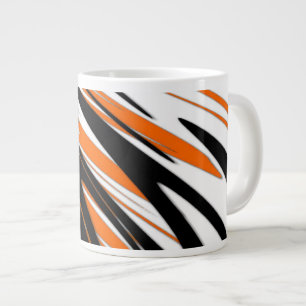 Bengaliska färger snurriga orangea och svarta linj jumbo mugg