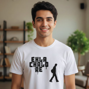 Bengaliska frasen "Ekla Chalo Re" T-shirt