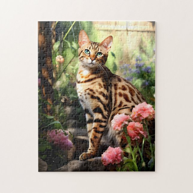 Bengalkatt i naturen pussel (Vertikal)