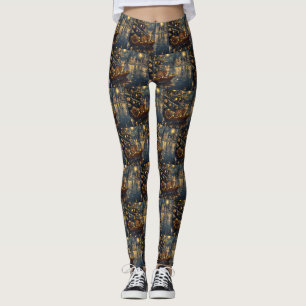 Bengalkatt Jul Festlig Resa Leggings