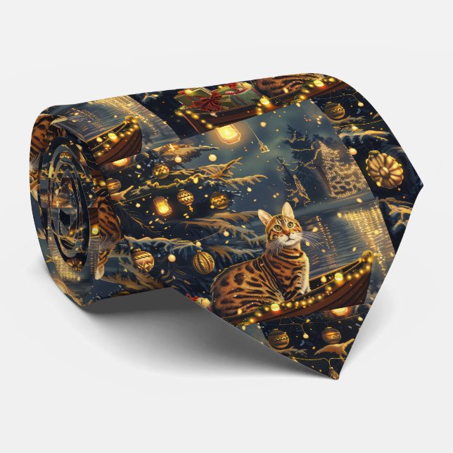 Bengalkatt Jul Festlig resa Slips (Rullad)
