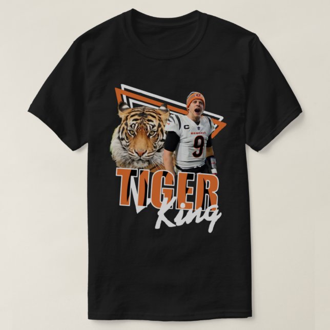 Bengals Joe Burrow Tiger Kung 1 T Shirt (Design framsida)