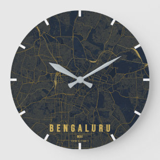Bengaluru Indien Stadskarta Minimalistisk Design Stor Klocka