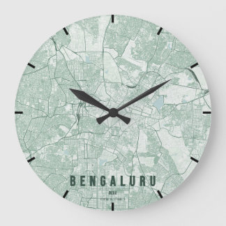 Bengaluru Indien Stadskarta Minimalistisk Design Stor Klocka