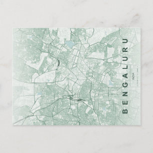 Bengaluru Indien Stadskarta Minimalistisk Design Vykort