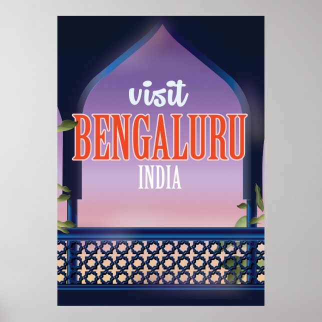 Bengaluru indien vintage resemotiv affisch (Framsidan)