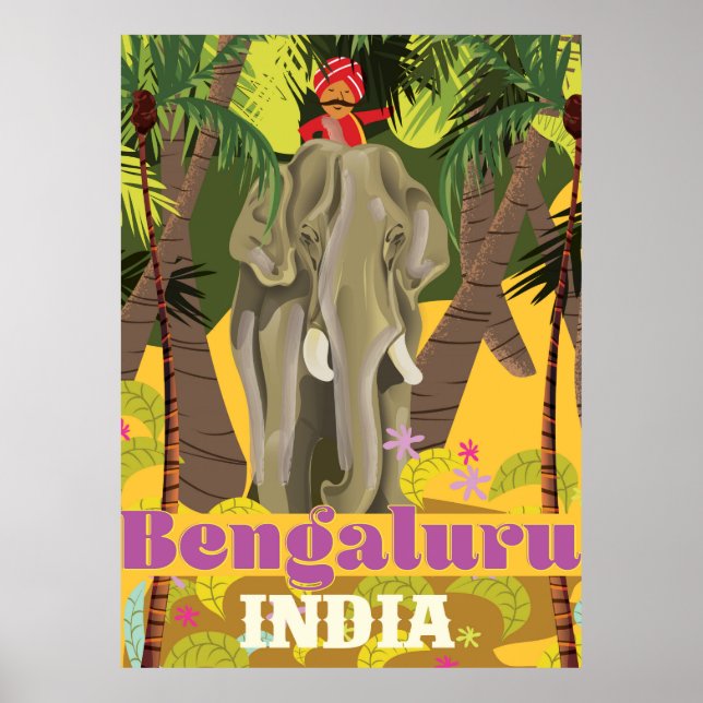 Bengaluru indisk reseaffisch poster (Framsidan)