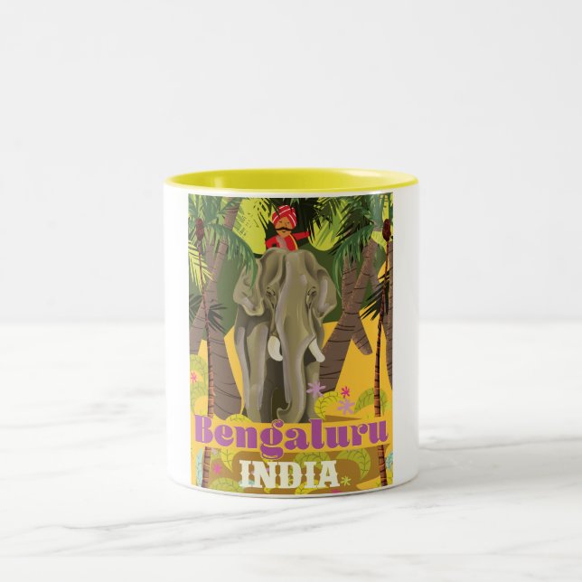 Bengaluru indisk reseposter Två-Tonad mugg (Center)