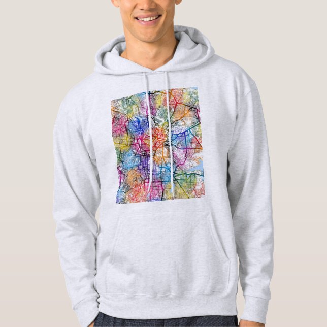 Bengaluru Karnataka Stadskarta Hoodie (Framsida)
