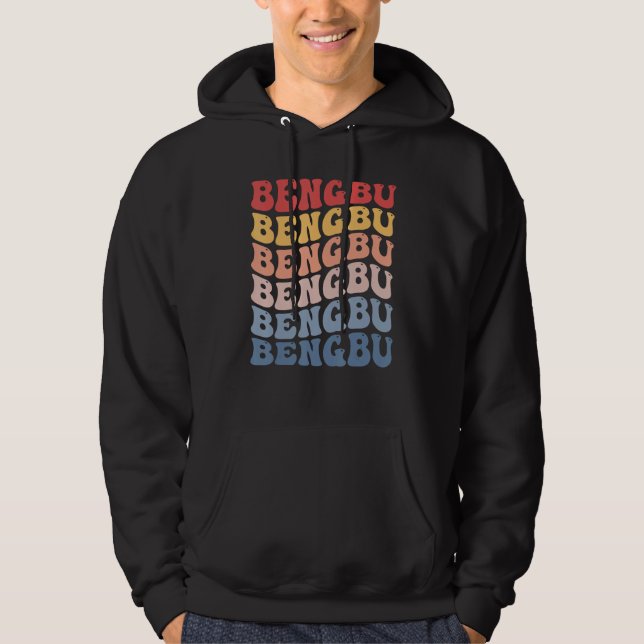 Bengbu City Groovy Retro Hoodie (Framsida)