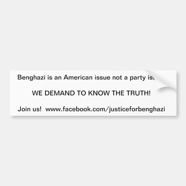 benghazi bildekalbegäran sanningen bildekal (Framsidan)