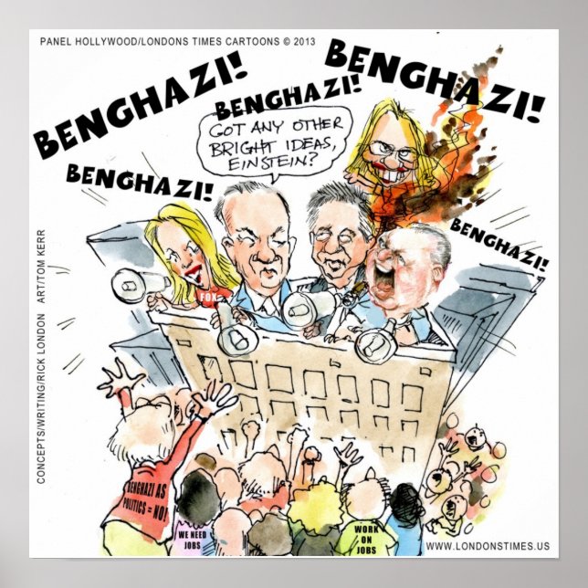 Benghazi som politik Vi behöver jobb Satir affisch (Framsidan)