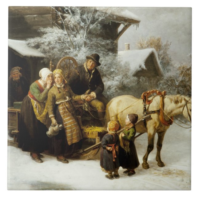 Bengt Nordenberg - Lämnande hem Kakelplatta (Framsidan)