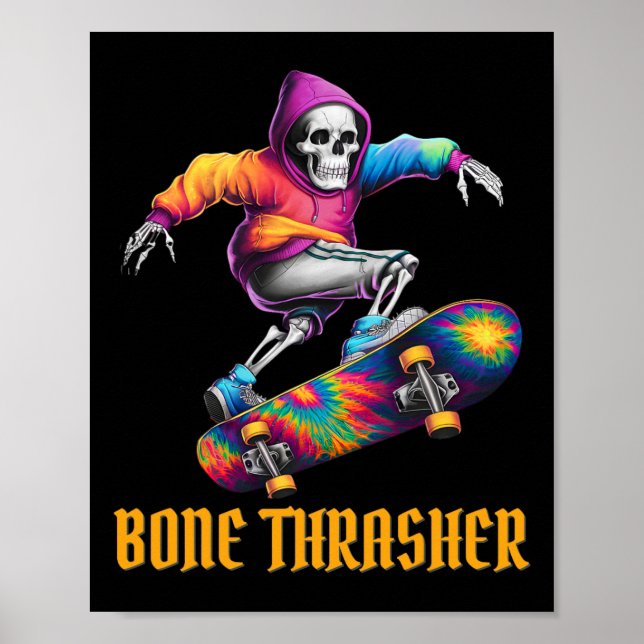 Benhuggande skelett Halloween-kostym  Poster (Framsidan)