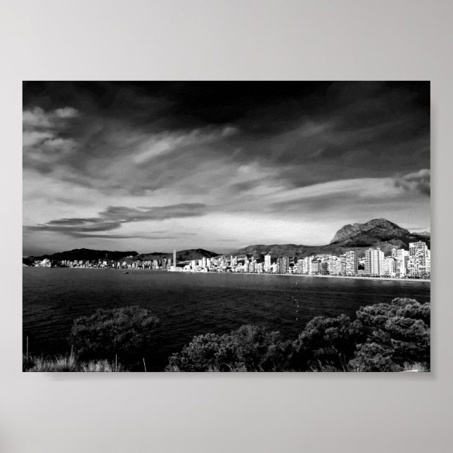 Benidorm Levante Beach Costa Blanca Spanien Photo  Poster (Framsidan)