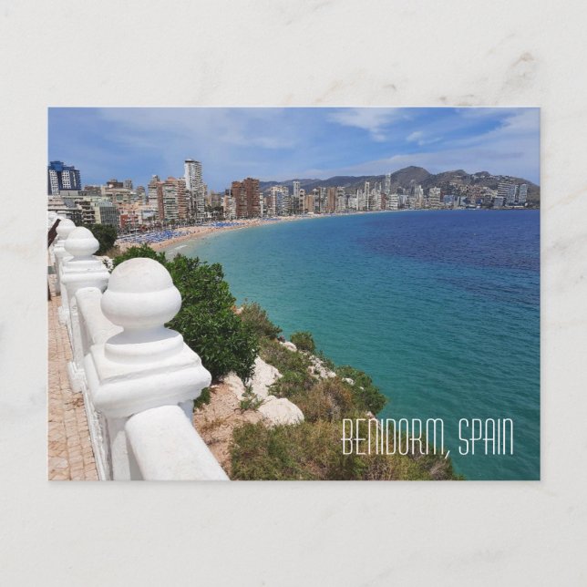 Benidorm Playa Levante Beach och Ocean Vykort (Framsida)