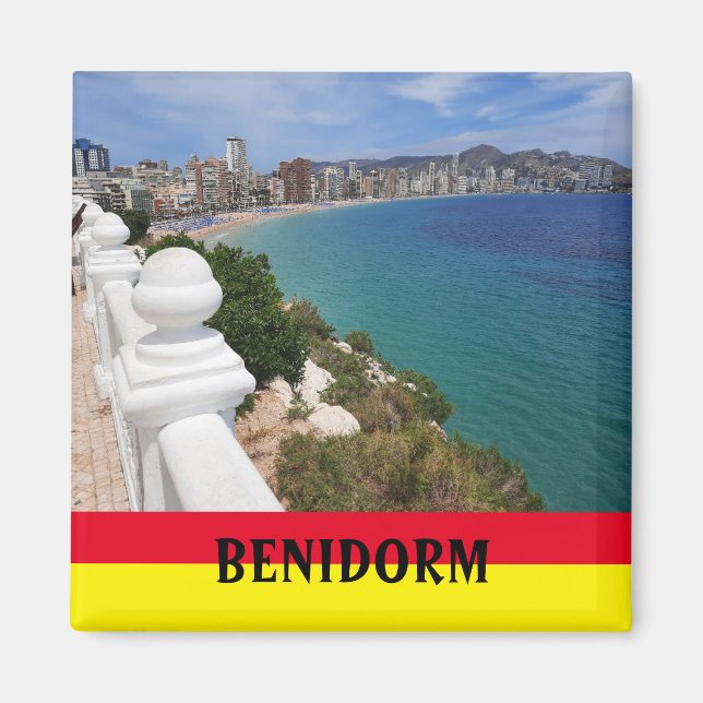 Benidorm Playa Levante Beach Spain Souvenir Magnet (Framsidan)