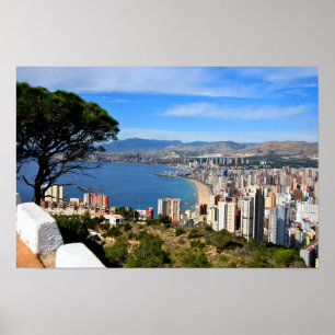 Benidorm Skyline Cityscape Costa Blanca Spanien Poster