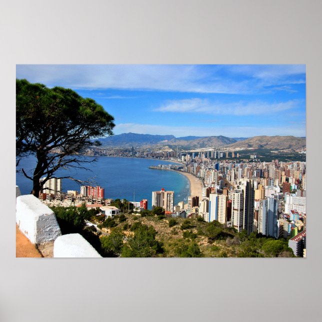 Benidorm Skyline Cityscape Costa Blanca Spanien Poster (Framsidan)