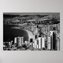 Benidorm Skyline Cityscape Costa Blanca Spanien Poster